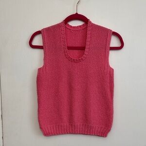 Pink Knit Women's Sweater Vest